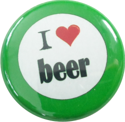 I love beer Button grün - zum Schließen ins Bild klicken